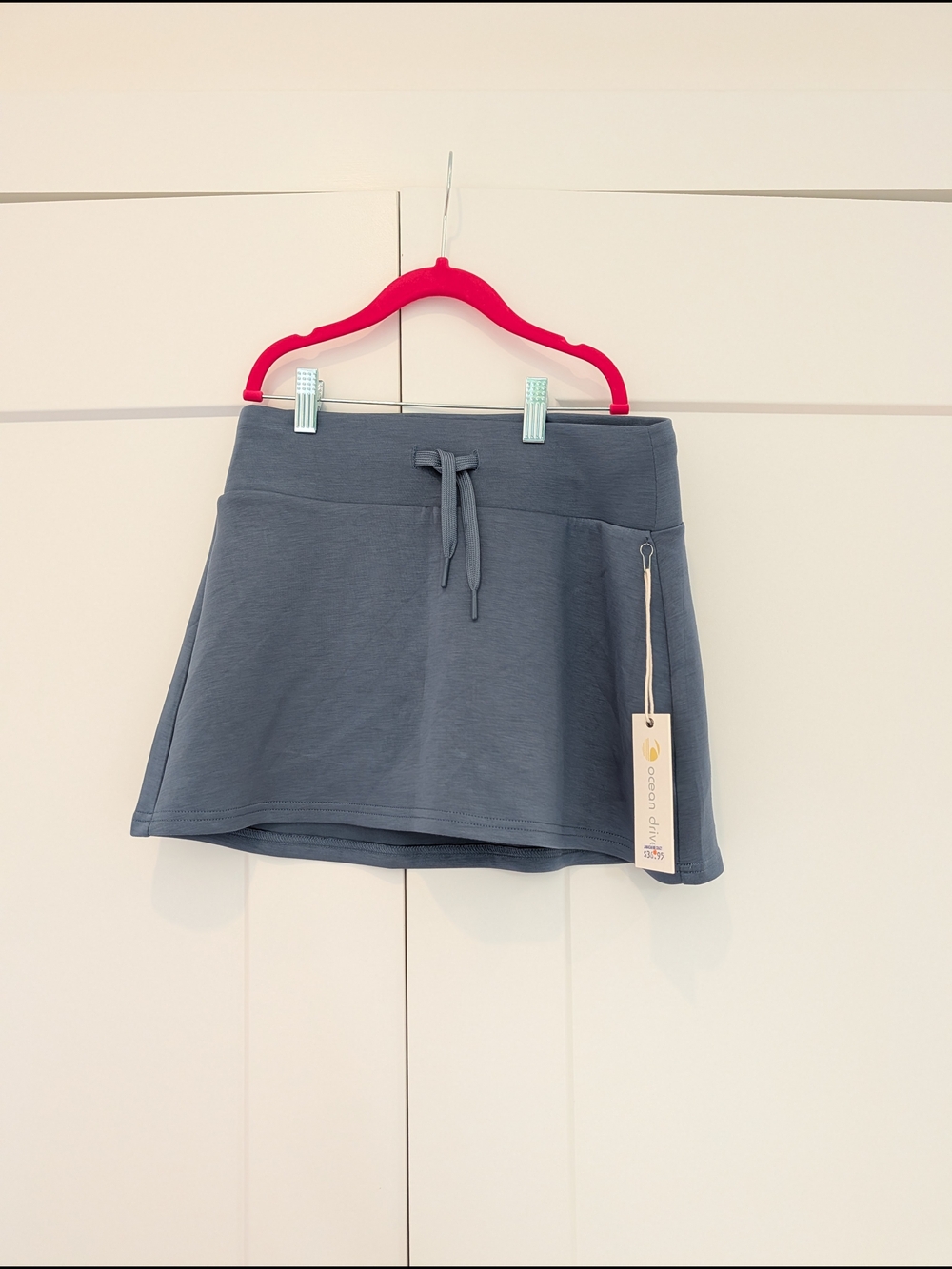 Ocean Drive Cloud Fleece Slate Blue Miniskirt